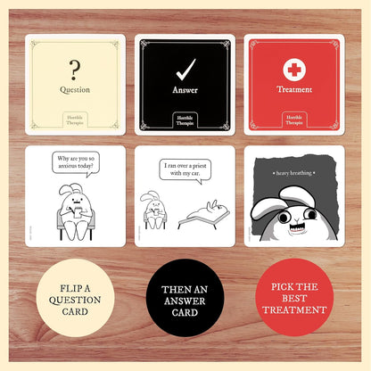 Exploding Kittens Horrible Therapist: Base Edition 3-8 Players - Ages 17+ - 15 Minutes to Play - Comic Building Game - Card Game, Ideal for Family Night Fun, Teens and Adult
