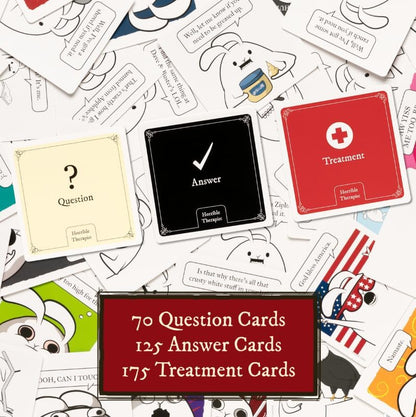 Exploding Kittens Horrible Therapist: Base Edition 3-8 Players - Ages 17+ - 15 Minutes to Play - Comic Building Game - Card Game, Ideal for Family Night Fun, Teens and Adult