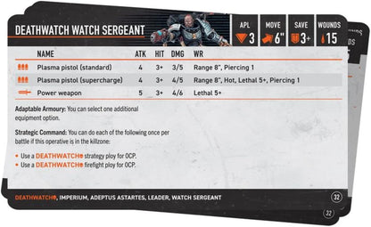 Games Workshop - Warhammer 40,000 - Kill Team Datacards: Deathwatch