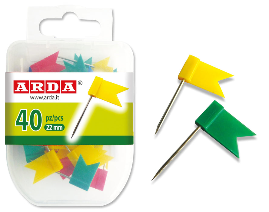 Spilli BANDIERA gambo mm 22 in box da 40 pz