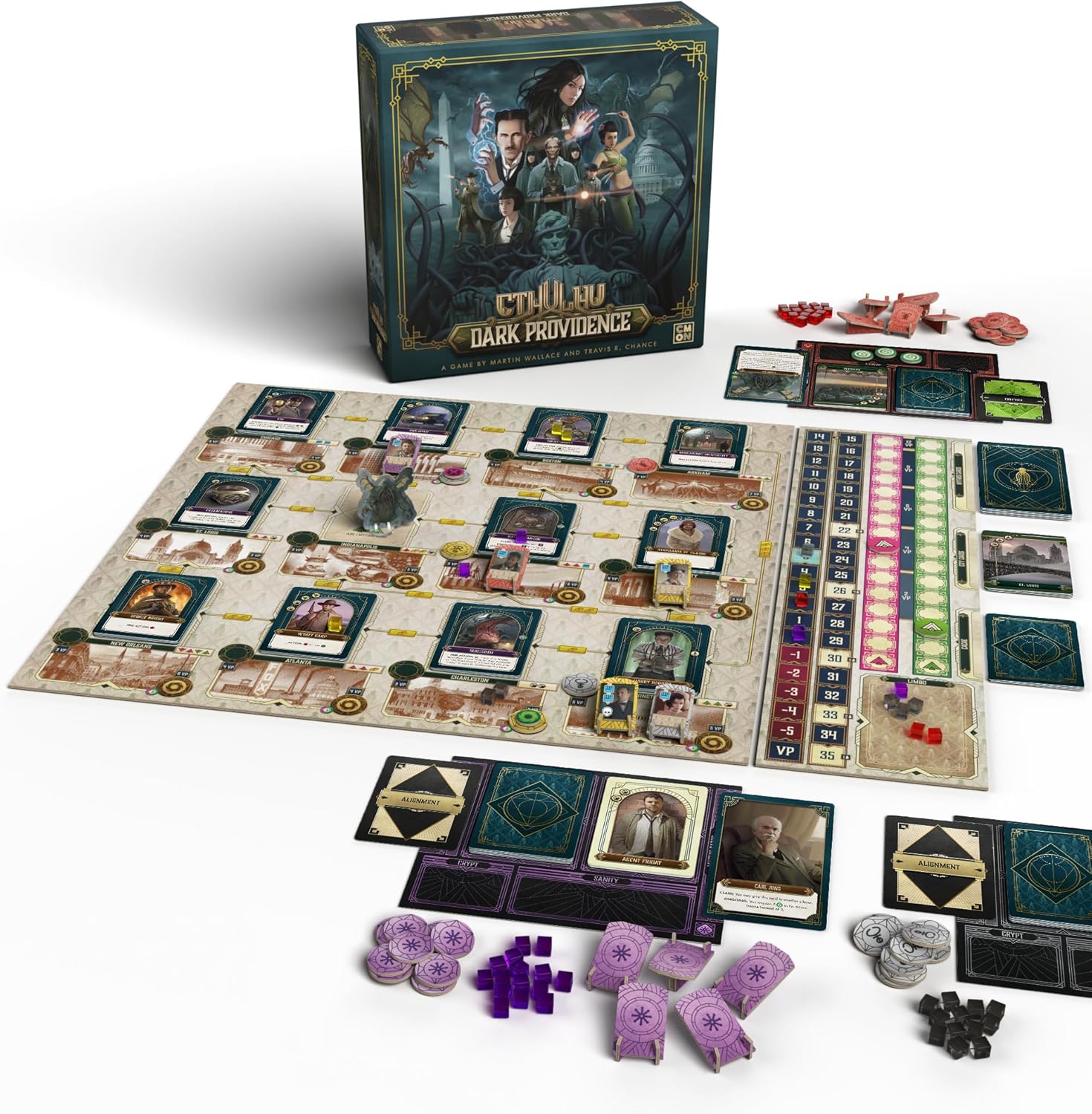 CMON | Cthulhu: Dark Providence | Board Game | Ages 14+ | 1-5 Players | 90+ Minutes Playing Time