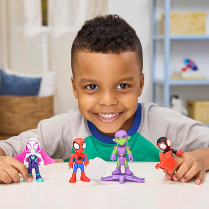 SPIDEY AND HIS AMAZING FRIENDS Marvel Miles 'Spin' Morales Toy with Accessory, Black, Red