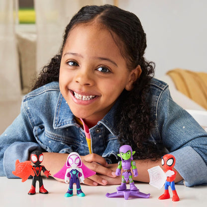 SPIDEY AND HIS AMAZING FRIENDS Marvel Miles 'Spin' Morales Toy with Accessory, Black, Red