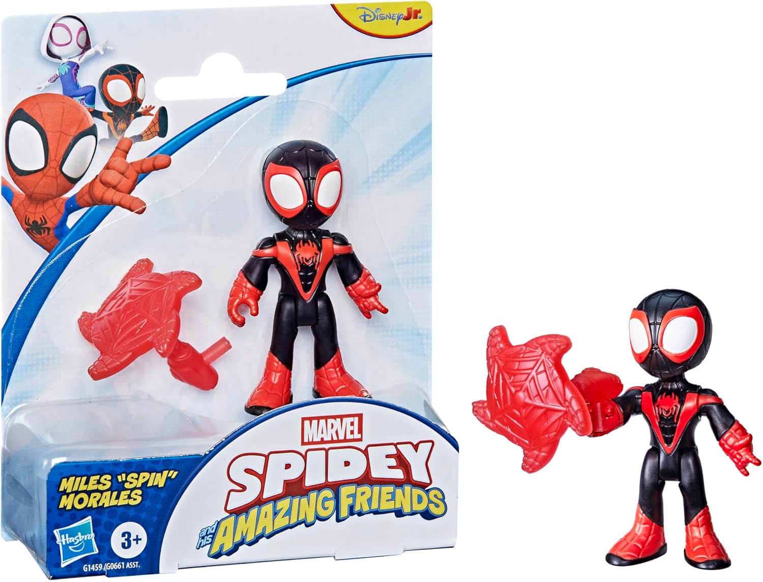 SPIDEY AND HIS AMAZING FRIENDS Marvel Miles 'Spin' Morales Toy with Accessory, Black, Red