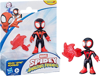 SPIDEY AND HIS AMAZING FRIENDS Marvel Miles 'Spin' Morales Toy with Accessory, Black, Red