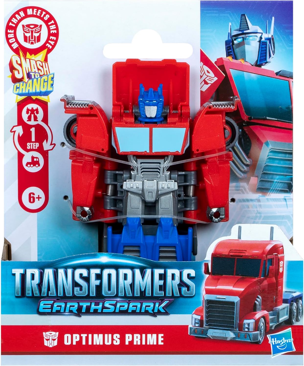 Transformers EarthSpark 1-Step Smash Changers Optimus Prime Action Figure