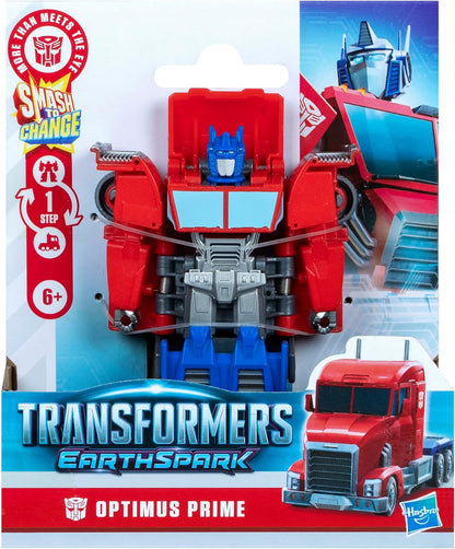 Transformers EarthSpark 1-Step Smash Changers Optimus Prime Action Figure