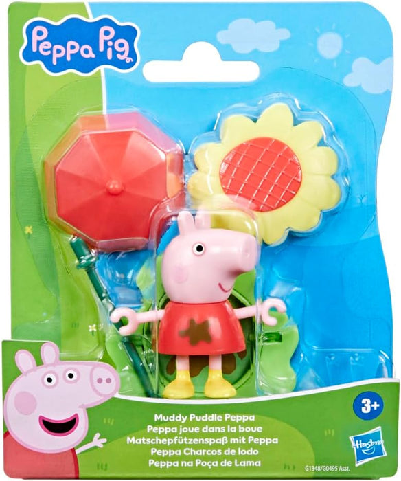 Peppa Pig Peppa Figurine with Umbrella and Flower Accessories, Preschool Toys for Girls and Boys Age 3+