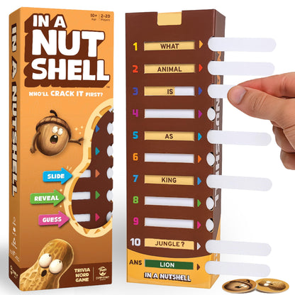 In A Nutshell - Slide & Guess Word Game | Must-have Birthday Present & Stocking Filler | Family Party & Board Game for Game Nights for Adults, Kids 10+, Teens, Families
