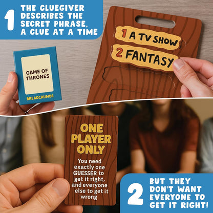 Breadcrumbs - Secret Clue Guessing Game | Family Party Word Board Game for Adults, Kids 10+, Teens, Families | 3-16 players, Ages 10+