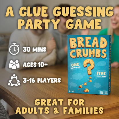 Breadcrumbs - Secret Clue Guessing Game | Family Party Word Board Game for Adults, Kids 10+, Teens, Families | 3-16 players, Ages 10+