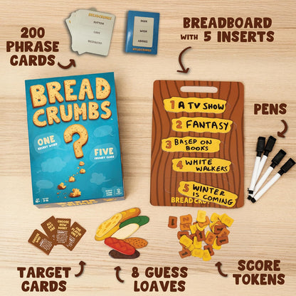 Breadcrumbs - Secret Clue Guessing Game | Family Party Word Board Game for Adults, Kids 10+, Teens, Families | 3-16 players, Ages 10+