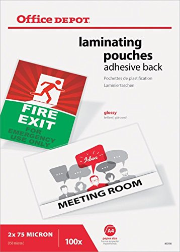Office Depot Laminating Pouches Glossy 150 microns A4