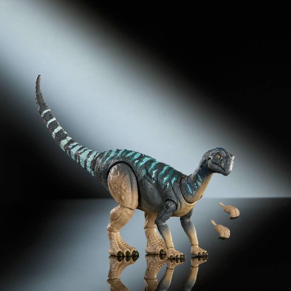 Mattel Jurassic World Hammond Collection Dinosaur Action Figure Mussaurus, Premium Design with Realistic Eyes, 15 Articulated Joints & Extra Feet, JKM89