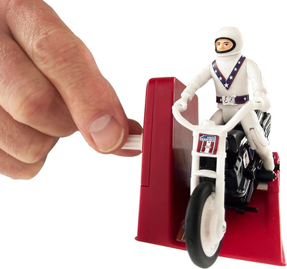 World's Smallest Evel Knievel Miniature Classic Wind Up Toy | Features Rider, Stunt Cycle, and Energizer Launcher | Action Figure | for Ages 8 and up