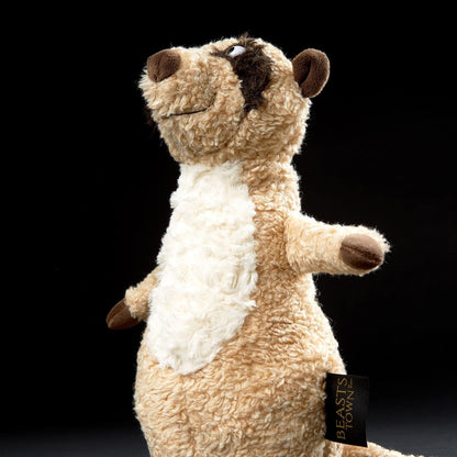 sigikid Pluche dier Muru Muru, BeastsTown voor kinderen en volwassenen, om te verzamelen, cadeau te geven, spelen, knuffelen, beige/wit/stokstaartjes