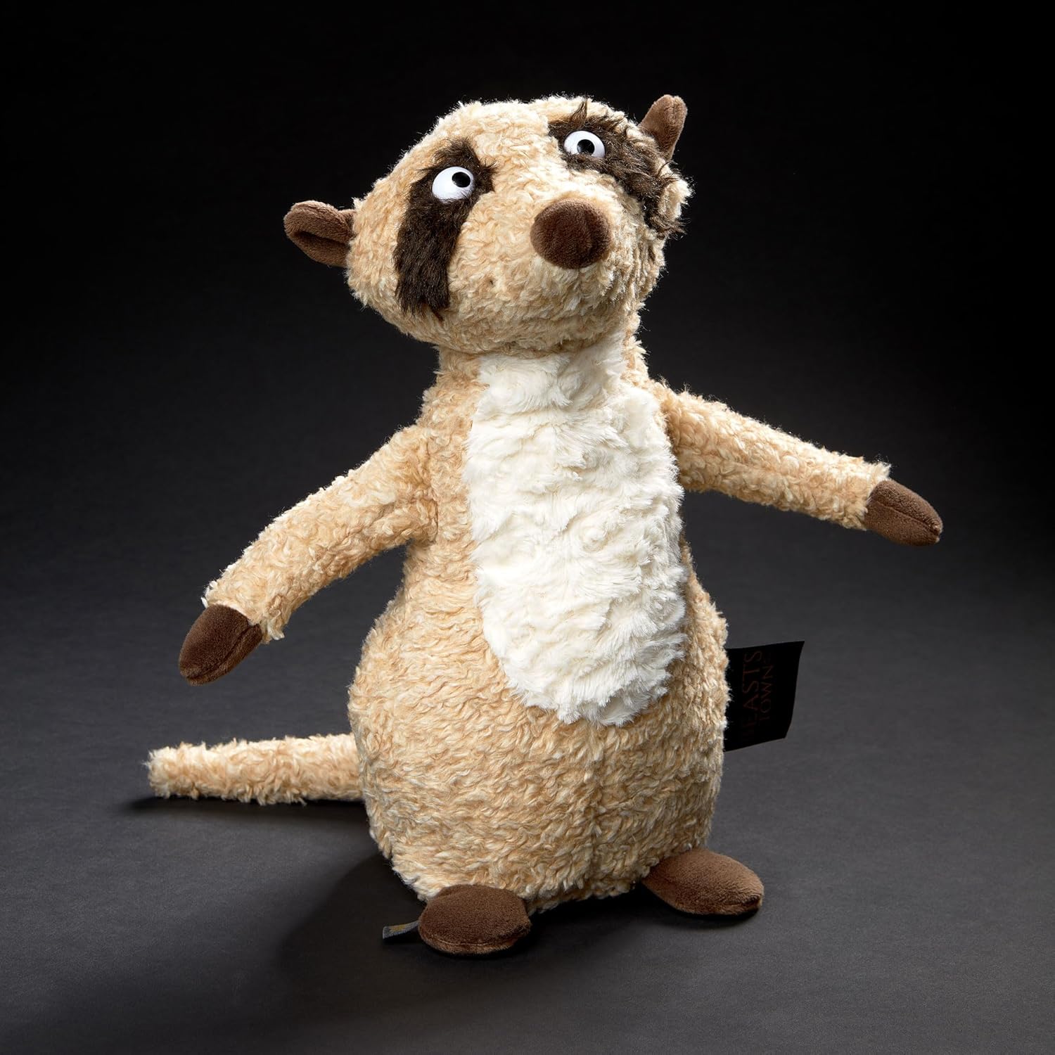 sigikid Pluche dier Muru Muru, BeastsTown voor kinderen en volwassenen, om te verzamelen, cadeau te geven, spelen, knuffelen, beige/wit/stokstaartjes