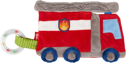 SIGIKID 42304 Aktiv-Knistertuch Feuerwehr PlayQ Mädchen und Jungen Babyspielzeug empfohlen ab Geburt rot, 1 Stück (1er Pack