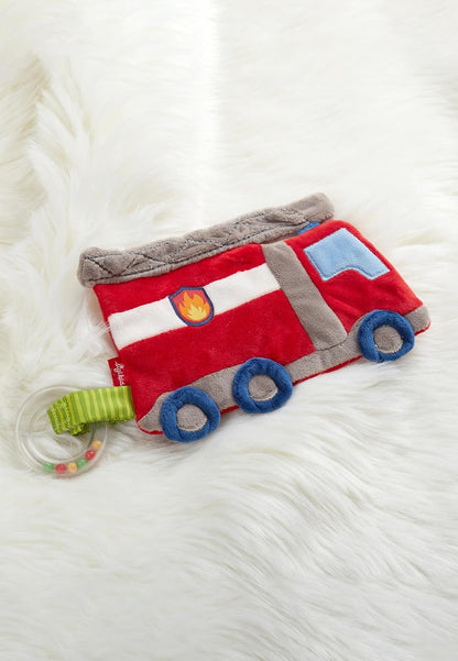 SIGIKID 42304 Aktiv-Knistertuch Feuerwehr PlayQ Mädchen und Jungen Babyspielzeug empfohlen ab Geburt rot, 1 Stück (1er Pack