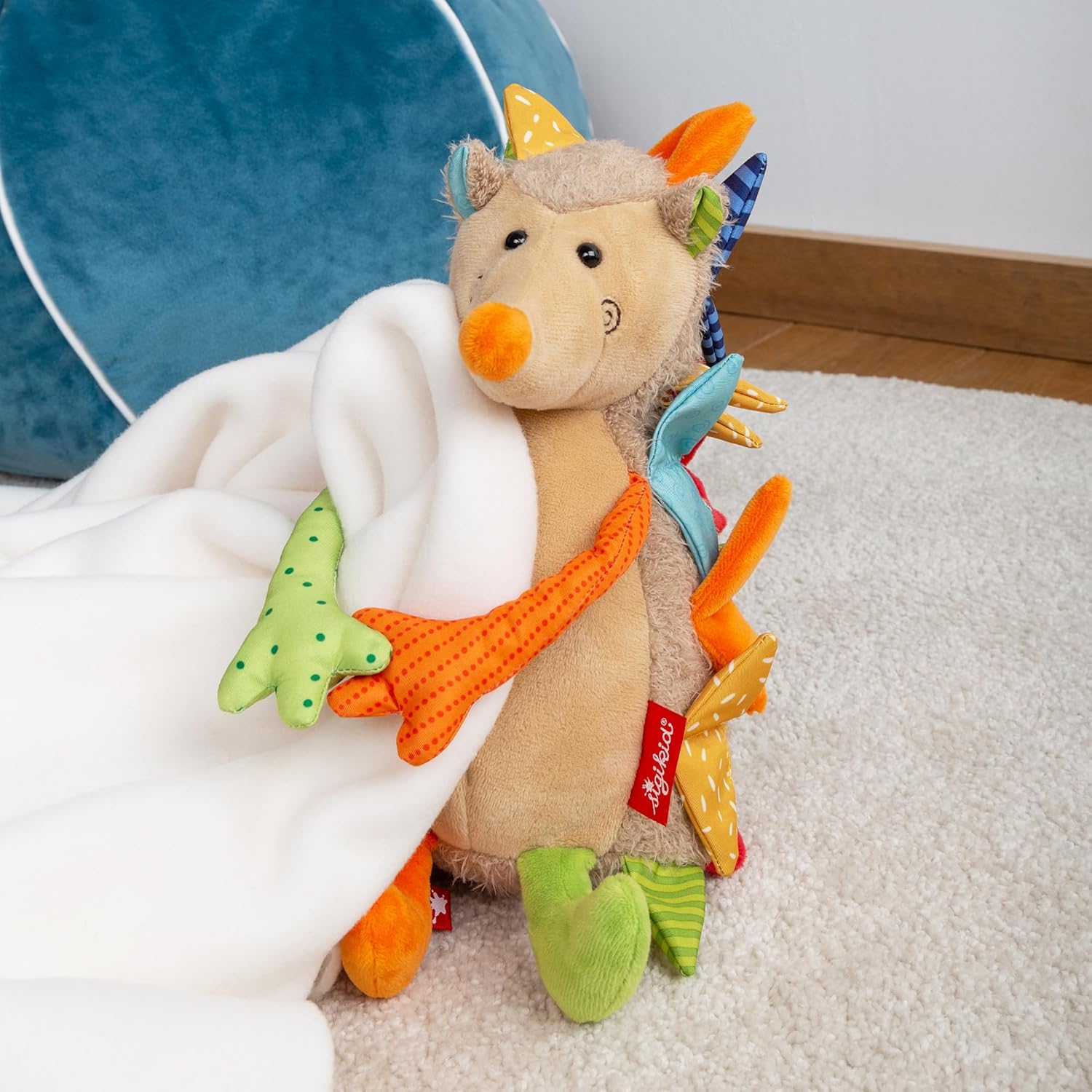 SIGIKID 42838 Knuffeldier, egel, patchwork, knuffeldier om te spelen en te knuffelen, van zachte materiaalmix, voor baby's en kinderen, jongens en meisjes van 0 maanden tot 8 jaar, meerkleurig, egel