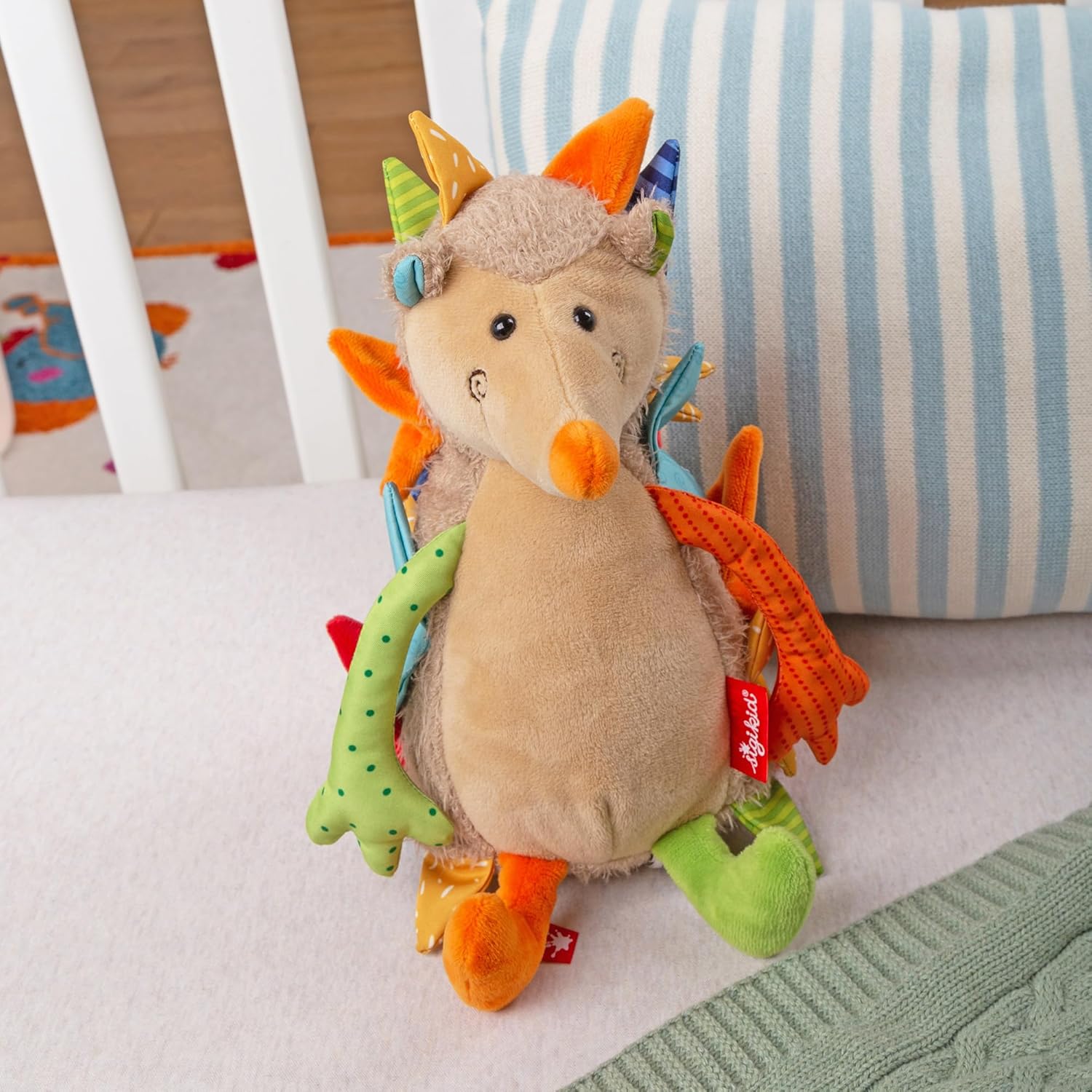 SIGIKID 42838 Knuffeldier, egel, patchwork, knuffeldier om te spelen en te knuffelen, van zachte materiaalmix, voor baby's en kinderen, jongens en meisjes van 0 maanden tot 8 jaar, meerkleurig, egel