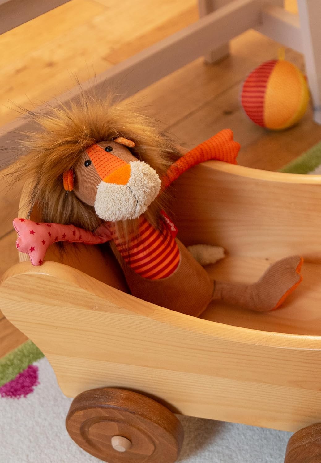 SIGIKID 42844 Knuffeldier, leeuw, patchwork, knuffeldier om te spelen en te knuffelen, van zachte materiaalmix, voor baby's en kinderen, jongens en meisjes van 0 maanden tot 8 jaar, meerkleurig