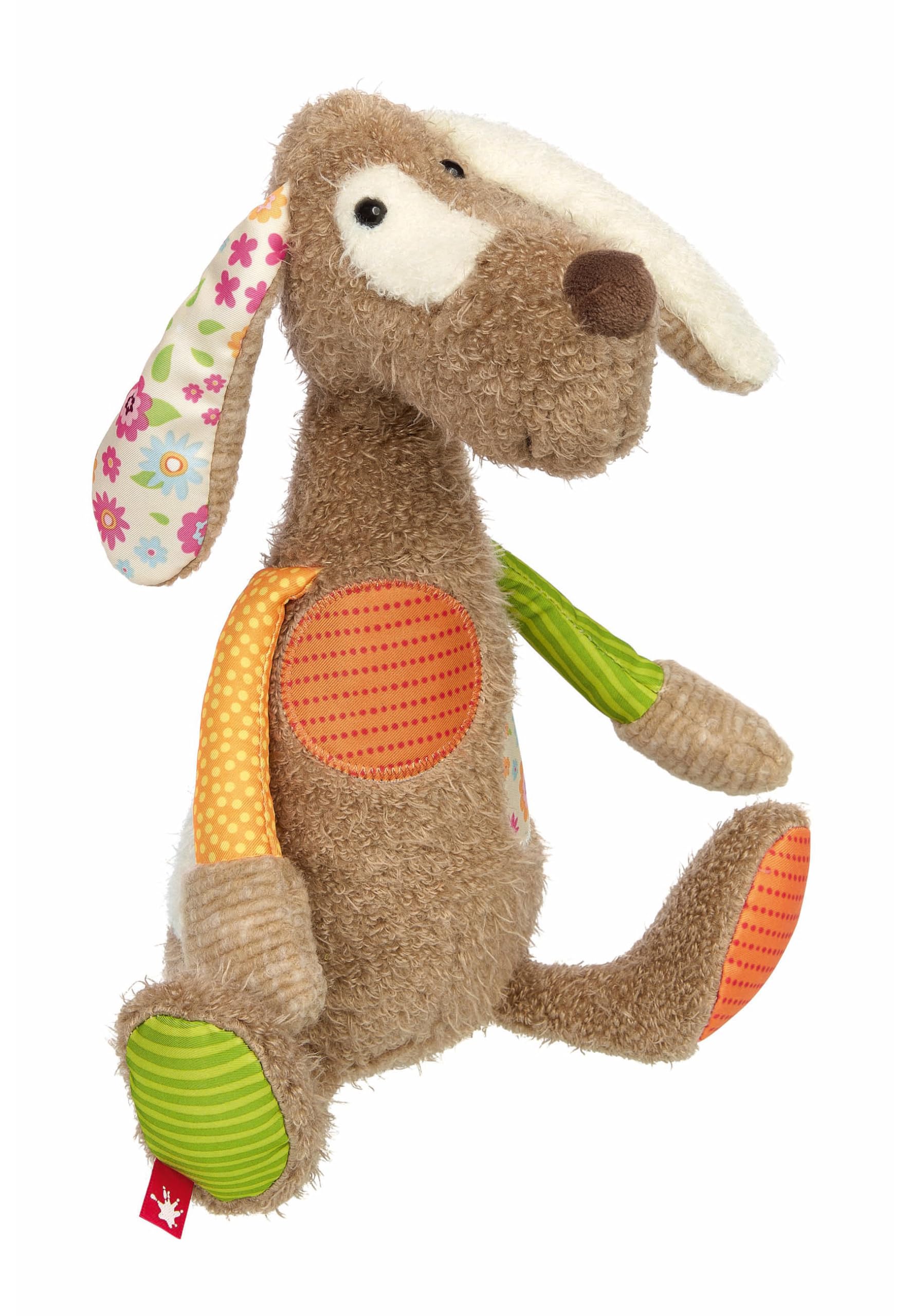 SIGIKID 42845 Knuffeldier, hond, patchwork, knuffeldier om te spelen en te knuffelen, van zachte materiaalmix, voor baby's en kinderen, jongens en meisjes van 0 maanden tot 8 jaar, meerkleurig, hond