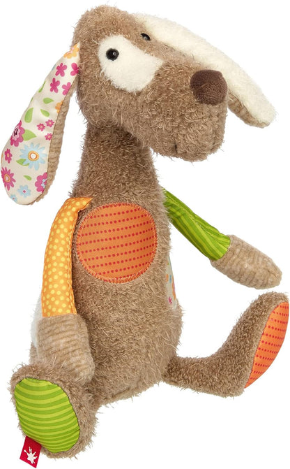 SIGIKID 42845 Knuffeldier, hond, patchwork, knuffeldier om te spelen en te knuffelen, van zachte materiaalmix, voor baby's en kinderen, jongens en meisjes van 0 maanden tot 8 jaar, meerkleurig, hond