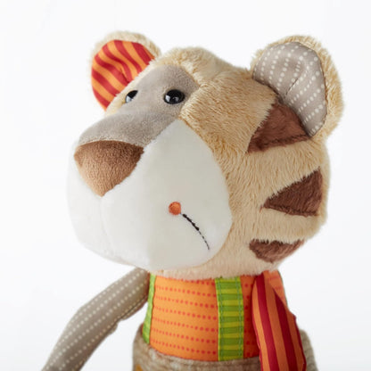 SIGIKID 42852 Knuffeldier, tijger, patchwork, knuffeldier om te spelen en te knuffelen, van zachte materiaalmix, voor baby's en kinderen, jongens en meisjes van 0 maanden tot 8 jaar, meerkleurig
