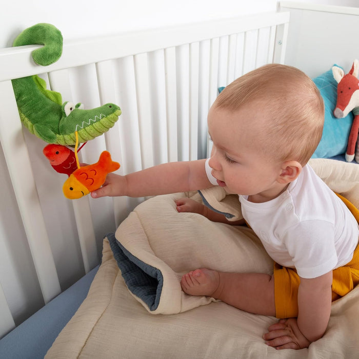 SIGIKID Anhänger Krokodil für Babys ab Geburt Spielzeug zum Aufhängen mit Rassel Beschäftigung Kuscheltier