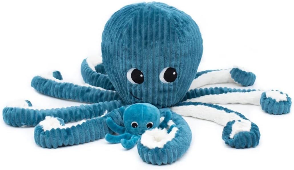 Filou de Octopus met Baby - Blauw