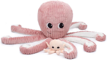 Filou de Octopus met Baby - Koraalroze