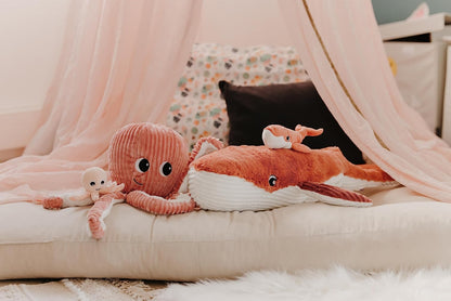 Filou de Octopus met Baby - Koraalroze