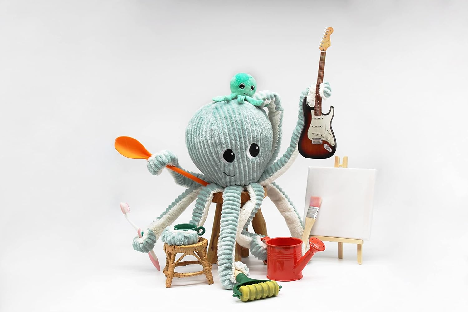 Filou de Octopus met Baby - Mint