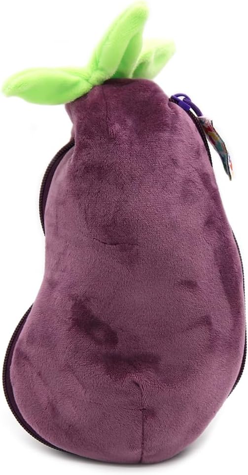 LES DÉGLINGOS - Veggie Serie - Snoep Velvet Olifant/Aubergine - Olifant Omkeerbare Verbergt - Zachte Pluche Baby - Geboortecadeau-ideeën