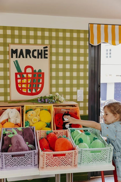 LES DÉGLINGOS - Veggie Serie - Snoep Velvet Olifant/Aubergine - Olifant Omkeerbare Verbergt - Zachte Pluche Baby - Geboortecadeau-ideeën