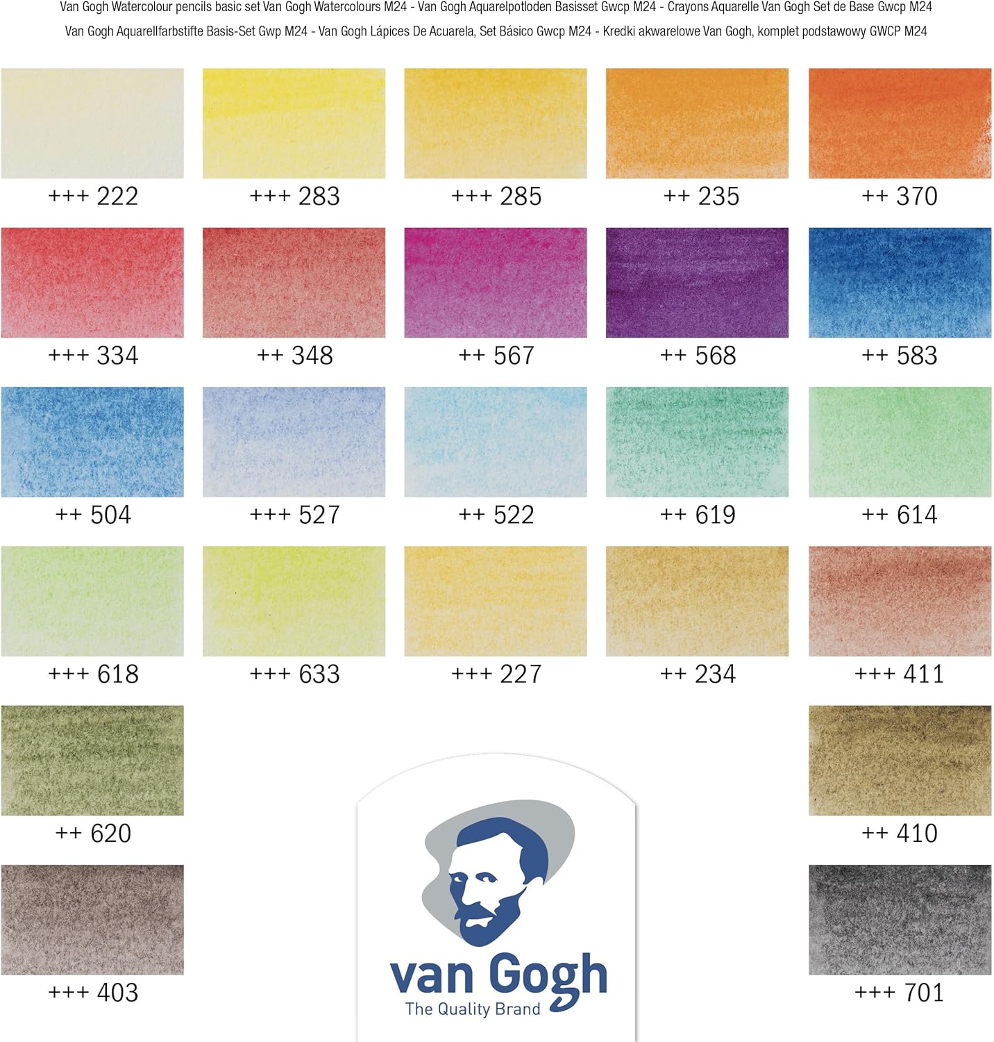 Van Gogh Basisset Aquarelpotloden met 24 Kleuren