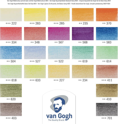 Van Gogh Basisset Aquarelpotloden met 24 Kleuren