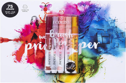 Ecoline Papier - Aquarel Printer Papier A4 21x29.7cm 150g/m² 75 Vellen - Ideaal voor Digitaal & Vloeibaar Kunstwerk