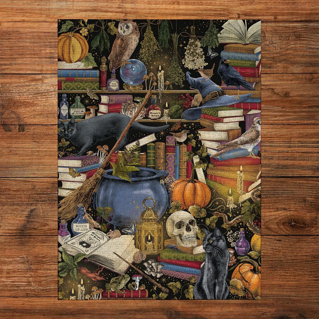 Gibsons The Art File Witchcraft 1000 Piece Jigsaw Puzzle for Adults – Magical Fantasy Scene with Potions & Spellbooks – Colourful Mystical Artwork – Premium Sustainable Puzzle Made in the UK/EU