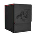 Card Deck Box with 2 Dividers, MTG Commander Deck Box Holds 100+ Double-Sleeved Cards, Leather Magnetic Deck Case Compatible with Magic TCG CCG Cards,Black/Dragon