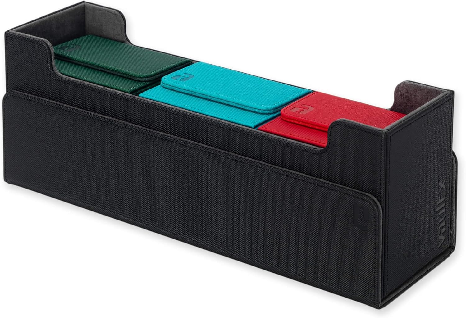 Vault X Trading Card Storage Box, Premium Exo-Tec Material, Detachable Magnetic Lid, Dividers & Foam Fillers, Organise Deck Boxes, Toploaders, Sleeved Cards, for Collectible Games, Sports, TCG (Black