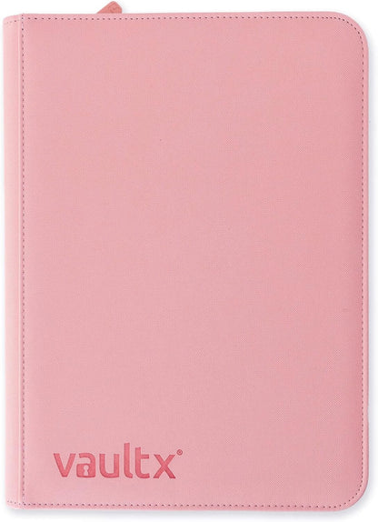 Vault X 9 Pocket Trading Card Zip Binder, 360 Cards, Premium Exo-Tec Album Material, 20 Side-Loading Pages, Folder for Collectible Games, Sports, TCG (Pink