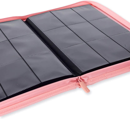 Vault X 9 Pocket Trading Card Zip Binder, 360 Cards, Premium Exo-Tec Album Material, 20 Side-Loading Pages, Folder for Collectible Games, Sports, TCG (Pink