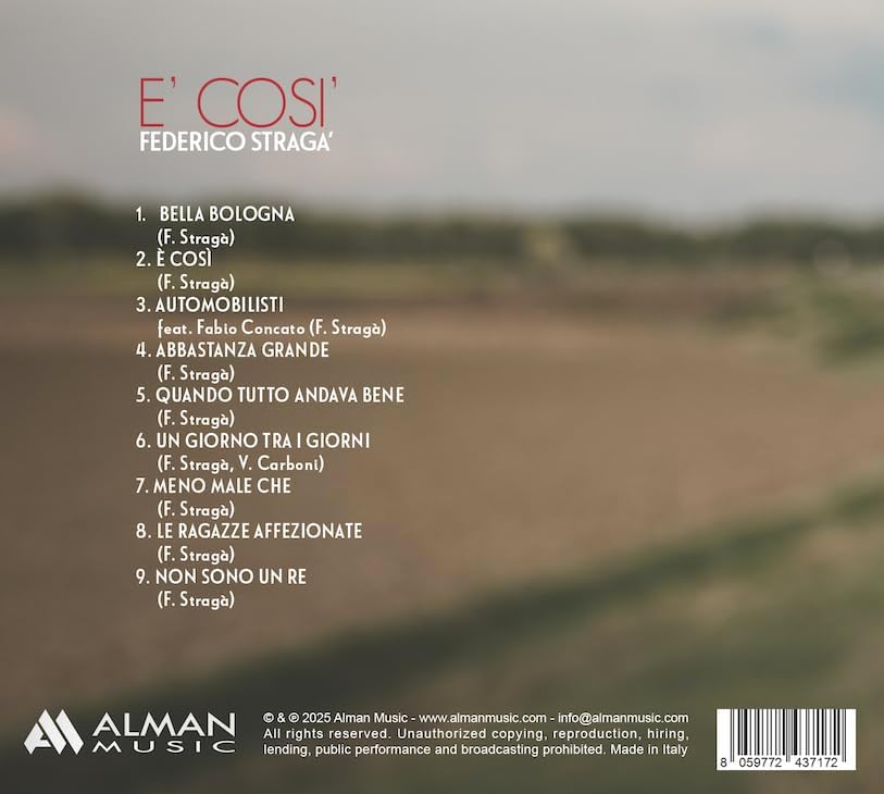 Audio Cd Federico Straga - E' Cosi
