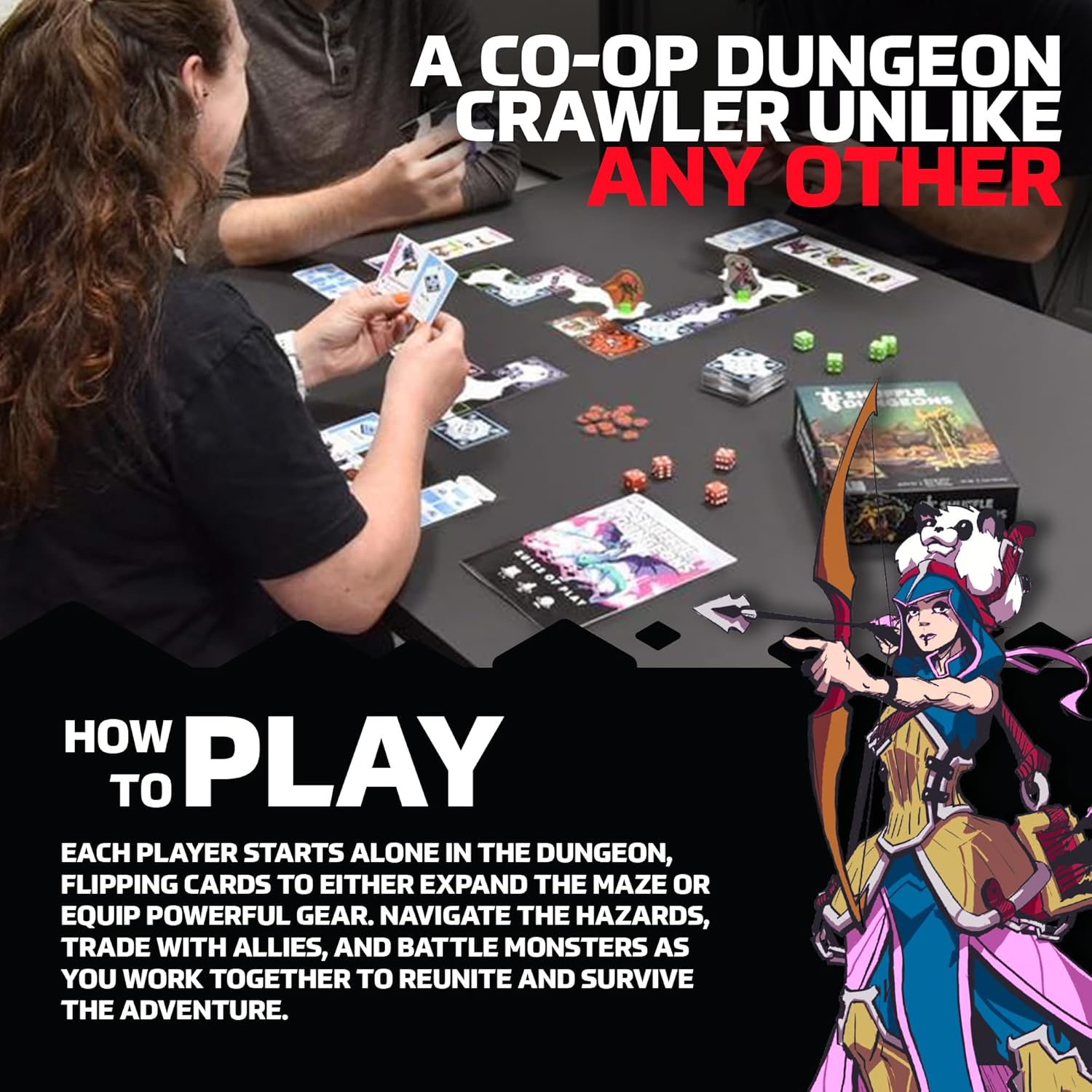 Shuffle Dungeons Board Game - Solo and Co-op Dungeon Crawler for 1-4 Players
