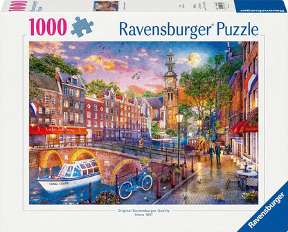 Ravensburger 12000884 - Amsterdam - 1000 pieces jigsaw puzzle – Puzzle for adults and kids age 14 years up, jigsaw puzzle Amsterdam