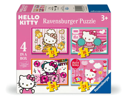 Ravensburger Hello Kitty Toys and Gifts - 4 in a Box Jigsaw Puzzles for Kids Age 3 Years Up - 12, 16, 20, 24 piece - 2025 Edition
