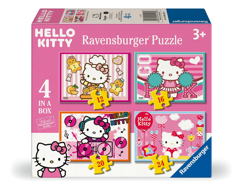 Ravensburger Hello Kitty Toys and Gifts - 4 in a Box Jigsaw Puzzles for Kids Age 3 Years Up - 12, 16, 20, 24 piece - 2025 Edition