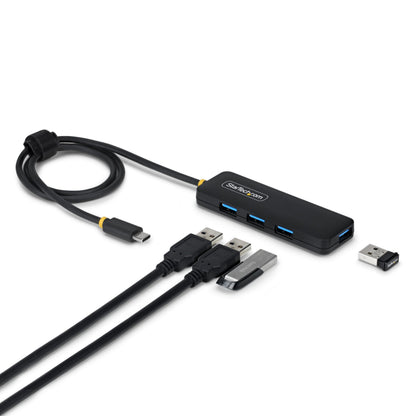 StarTech.com 4-Port USB-C Hub, 5Gbps, Bus Powered, USB-C to 4x USB-A Mini Hub, Extra Long 2ft/61cm Host Cable, PCR Plastic